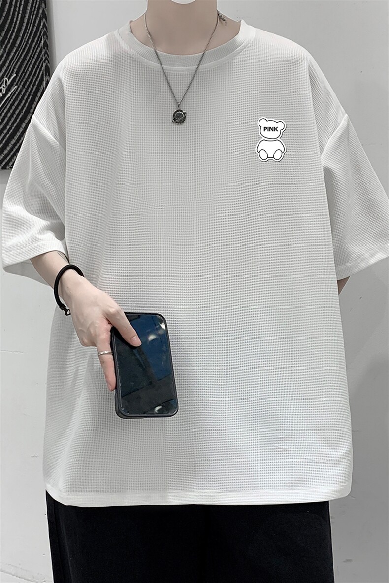 华夫格t恤男短袖男大码五分袖大皂风HT73292-P22,男装T恤,电商A040