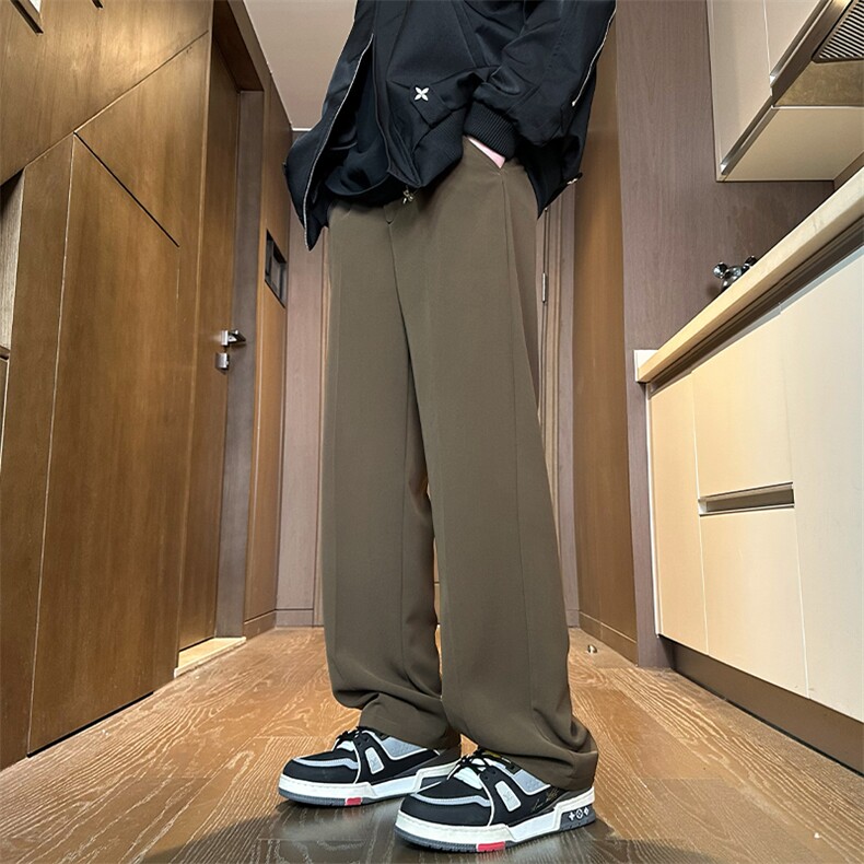 2024春季新款内景大码港风直筒西裤M-5XHK24015-特P35，男装西裤，电商A022