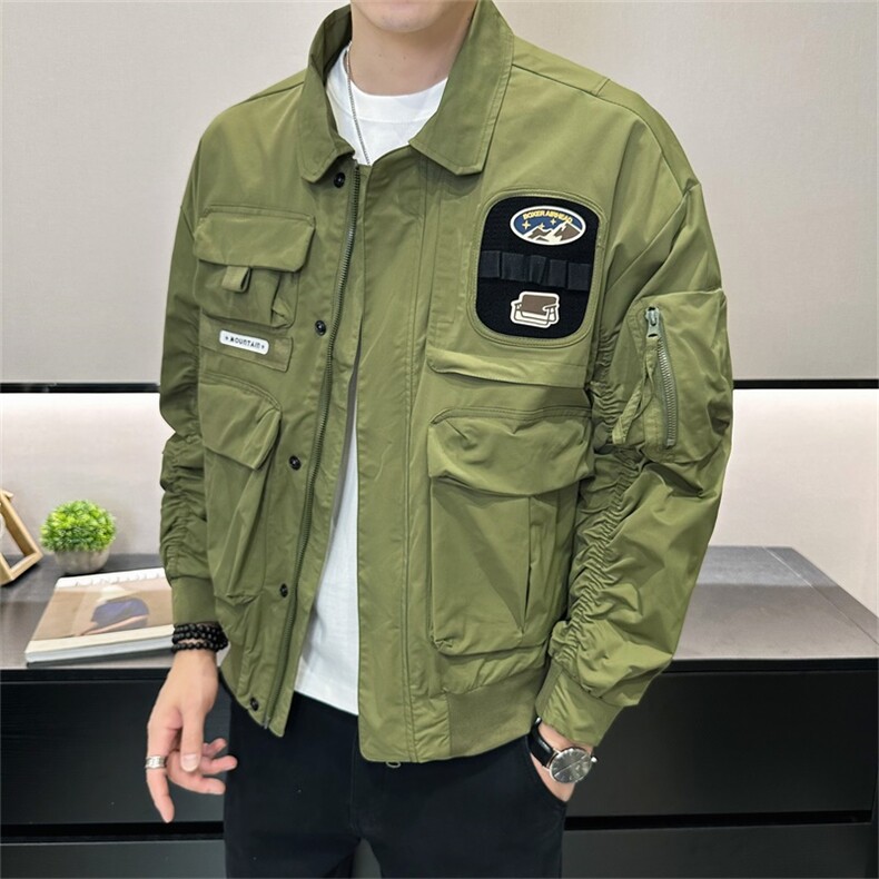 美式多口袋痞帅宽松外套店主风秋季新款翻领工作夹克JK136-P140,男装夹克,电商A413