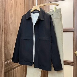 1506/QFA2160/P62薄款翻领行政夹克外套商务百搭茄克纯色夹克衫,春秋早晚穿搭外套图片