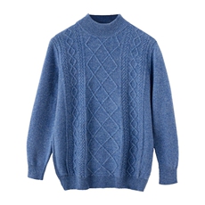 2024秋冬新款羊毛男士半高领加厚菱形绞花羊毛衫男装，男装羊毛衫，国旺羊绒