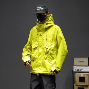 8XL-M特大码冲锋衣防水宽松工装风男夹克外套JK1306P90控118图片