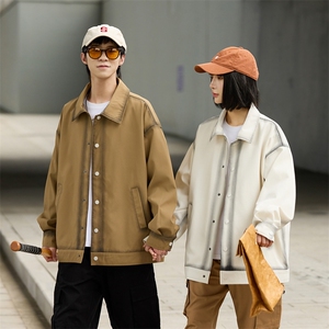 秋冬新款情侣外套夹克渐变宽松美式外穿衣服青少年翻领JK3931p105图片