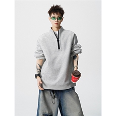 现货WY5532-P46特M-5XL高品质解构拉链立领卫衣，男装卫衣，电商D232
