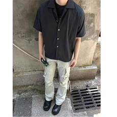 现货夏季轻薄冰丝衬衫W2044-P32，男装衬衫，星座910B