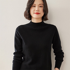 半高领羊绒衫女秋冬新款羊绒毛衣宽松针织衫打底衫北欧轻奢款内搭，女装羊绒衫，德尔信羊绒