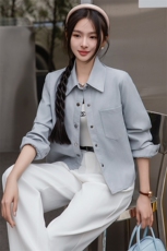 BAO海宁春季薄款皮衣外套女短款年轻时尚百搭仿绵羊皮皮夹克潮，女装皮衣，江南女神