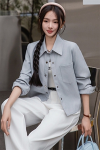 BAO海宁春季薄款皮衣外套女短款年轻时尚百搭仿绵羊皮皮夹克潮图片