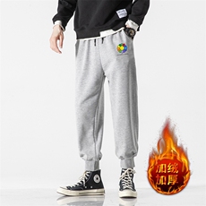 K12101-P40加绒P50束脚纯棉运动裤男士休闲裤大码宽松卫裤男，男装休闲裤，电商A040A