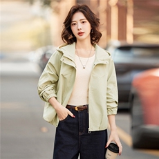 小个子短外套女2026年春季女士短款夹克休闲风连帽女，女装短外套，悦祺