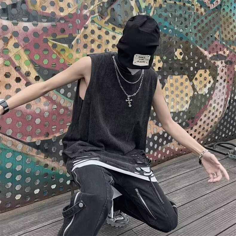无袖背心男士夏季潮牌健身运动坎肩衣服打底T恤T5035P36,男装背心/马甲,星座1116-2