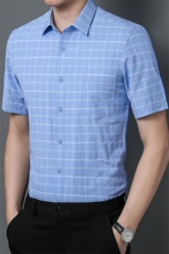 ADd32241钱塘2020-3夏季新款男士格子商务休闲短袖衬衫P60，男装衬衫，钱塘207-3