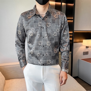 社会小伙店主风男士长袖印花长袖衬衫301A-1/CS602/P55图片