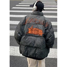 拉链慵懒男女百搭直筒型长袖流行棉衣街头简约立领棉服MA26，男装夹克，星座1116A（原606A-3）