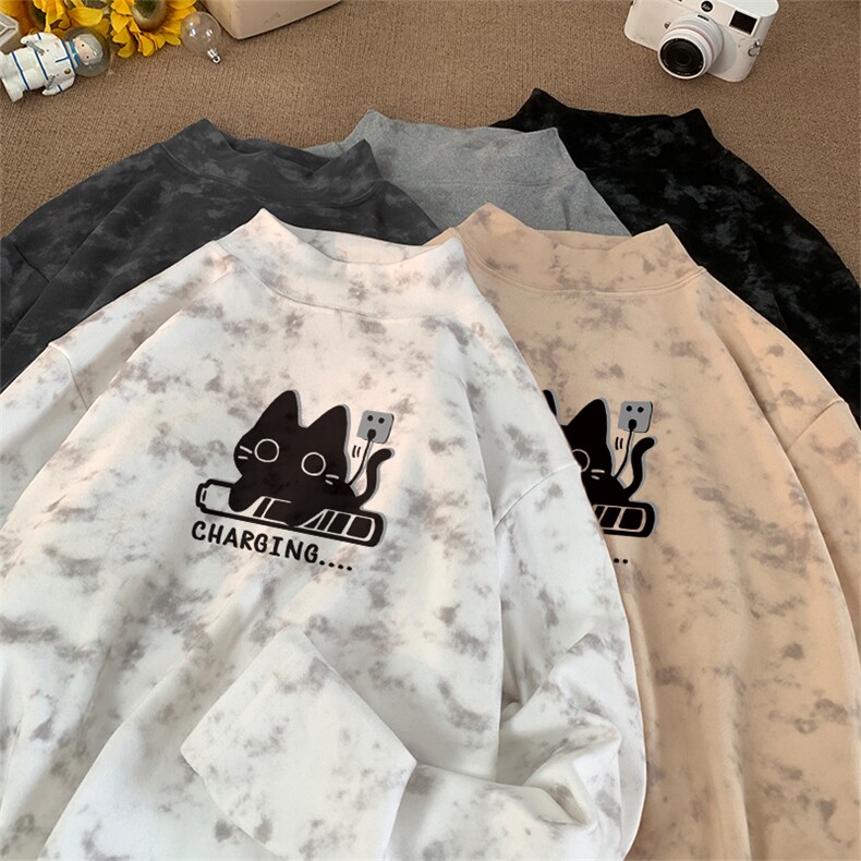 260克重磅扎染德绒半高领打底衫【有货】C403A-DR25381ZR-P25,男装T恤,电商C403A