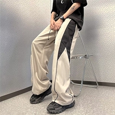 条纹宽松型时尚潮牌直筒慵懒长裤夏季男青春流行休闲裤运动裤，男装休闲裤，星座716-3