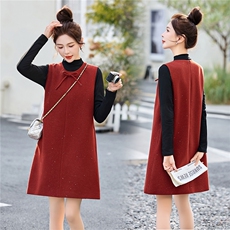 亮片背心两件套连衣裙女春季气质高级感洋气显瘦打底衫套装裙子，女装套装/套裙，流量+