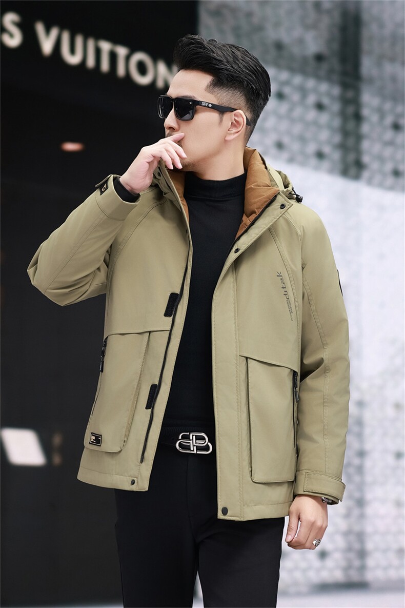 户外中年羊毛羽绒内胆派克服大衣男士拆卸羊毛羽绒内胆派克服外套,男装羽绒服,钱塘723