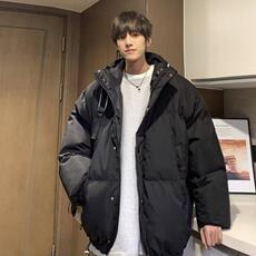 男冬季新款港风加厚ins潮流百搭纯色棉袄宽松款连帽面包服MY011，男装夹克，星座1116A-1（原606A）