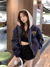 2023春季新款时尚洋气百搭显瘦高级感连帽外套，其它，L·H·X