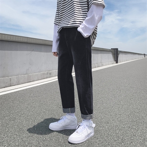 秋季直筒牛仔裤男士潮牌流宽松休闲九分韩版百搭长裤子7119图片