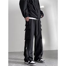 大口袋工装休闲裤男韩版潮流个性帅春季2024新款ins长裤K4988-P45，男装休闲裤，星座412-2