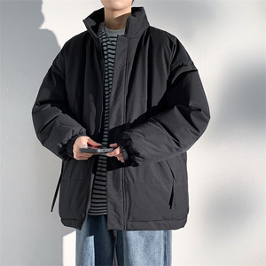 现货美式高街休闲夹克冬季立领纯色三防户外工装加厚棉服外套图片