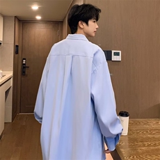 纯色衬衫男士长袖春秋季白色薄款外套2024新款休闲衬衣3025/P38，男装衬衫，星座506