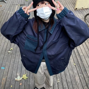 美式休闲夹克男女运动宽松复古棒球服外套春秋季上衣韩版SJ63-P58图片
