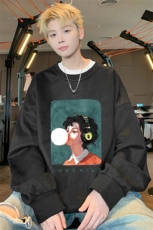 ！2024秋冬新款男士麂皮绒圆领卫衣情侣长袖WYJP107特P35，男装卫衣，电商B220