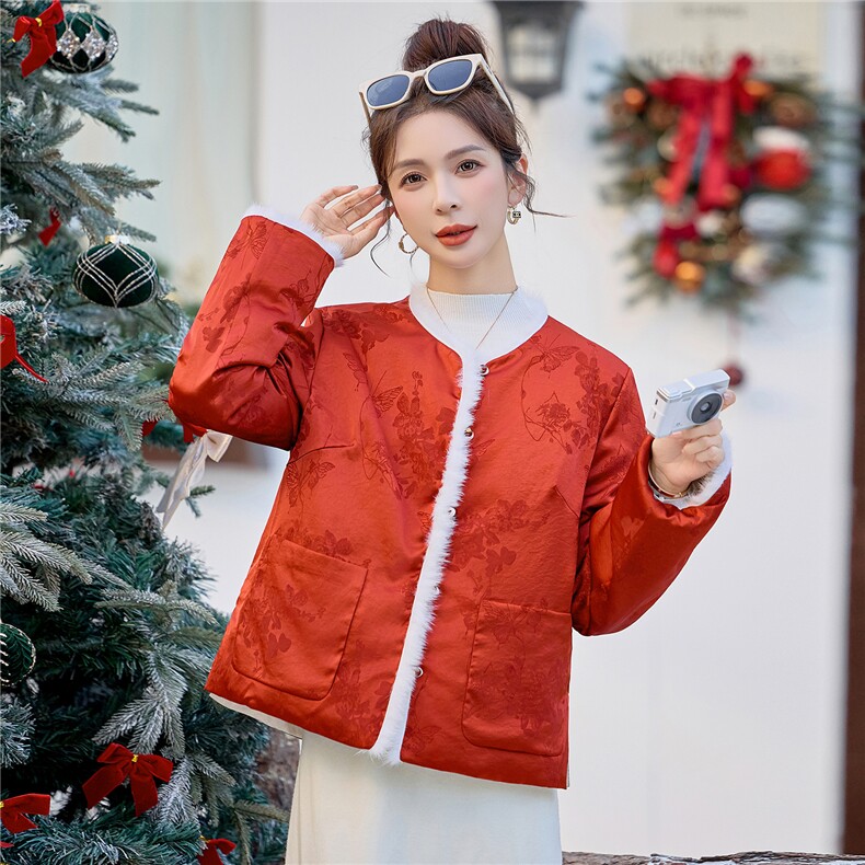 现货！2025年冬季保暖中式马上有钱款网红淑女韩式双面双穿羽绒服,女装羽绒服,众宇琦