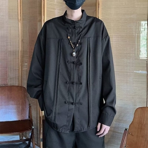 新中式衬衫男士长袖港风潮流潮2024夏季新款ins外套CY818-P40图片