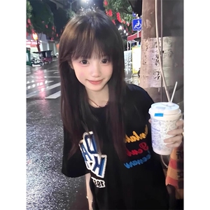 万针全刺绣工艺抖音得物高品质260克重磅纯棉双纱美式高街短袖T恤图片