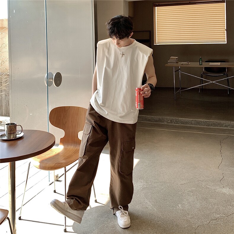1美式港风垫肩四角星设计背心大码M-5XL休闲背心男BX8764P25控39,男装背心/马甲,星座226-2