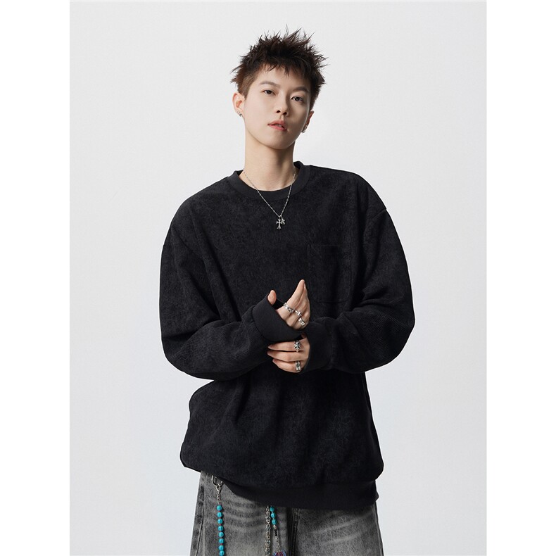 TWY26特38控68polo圆领情侣卫衣宽松外套男100聚酯图片