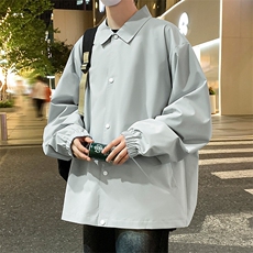 脏脏花翻领夹克男秋新款潮复古宽松休闲情侣外套A436-2380-P60，男装夹克，电商A436