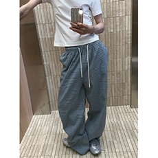 青少年2025夏季复古时髦可收口束脚阔腿格子休闲裤男KA116，男装休闲裤，星座1116A（原606A-3）