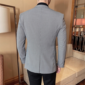 2021春新款西装 男士小格子西装西服西外套818-图片