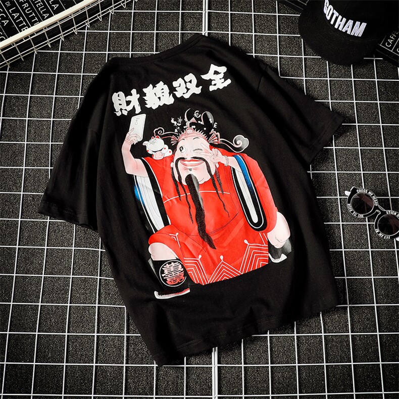 2021春夏新款日系网格潮流韩版宽松鲨鱼印花男装T恤T89-P35,男装T恤,电商A009A（原A058A）