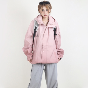 A118-P85 美式渐变连帽冲锋衣户外登山服外套秋季学院风潮图片