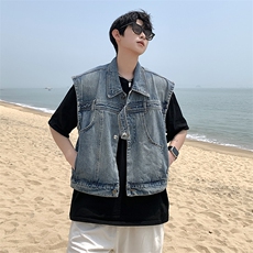 Wt8923-P58美式复古潮流短款牛仔无袖夹克，男装夹克，星座1501-1