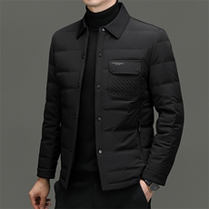 C98668钱塘2020-2新款商务休闲翻领简约中年男士羽绒服P205，男装羽绒服，钱塘207-2