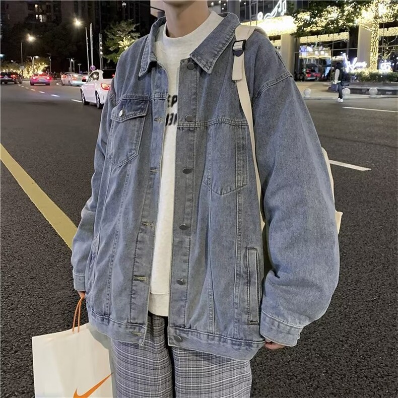 男春季新款长袖夹克外套牛仔外套男秋冬季港风ins宽松N1206P65,男装夹克,星座1116-2