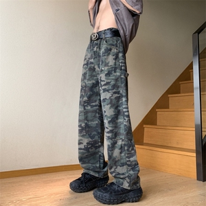 迷彩工装裤男潮牌美式高街直筒休闲裤子ins宽松阔腿裤NK068-P50图片