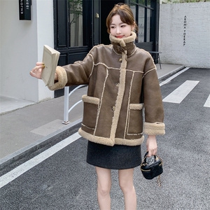 2C085-Q032P195  现款机车服外套皮毛一体羊羔毛 控278 3天出货图片