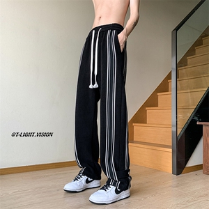 B221 美式ins高街小众情侣款织带休闲运动裤 LK23006-P60 控78图片