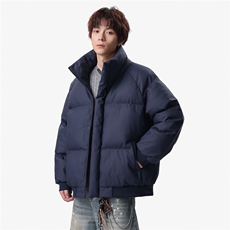 新款冬季羽绒立领PU皮棉服棉袄韩版宽松外套A436-2522-P80，男装棉衣，电商A436