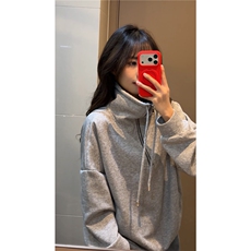 雪尼尔立领卫衣美式复古潮流打底设计重磅翻领外套卫衣常规P49，男装T恤，电商B319