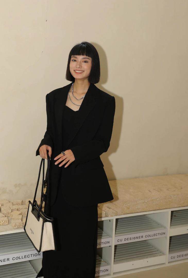 高定系列～珠边西装+吊带套裙，女装西装，GN