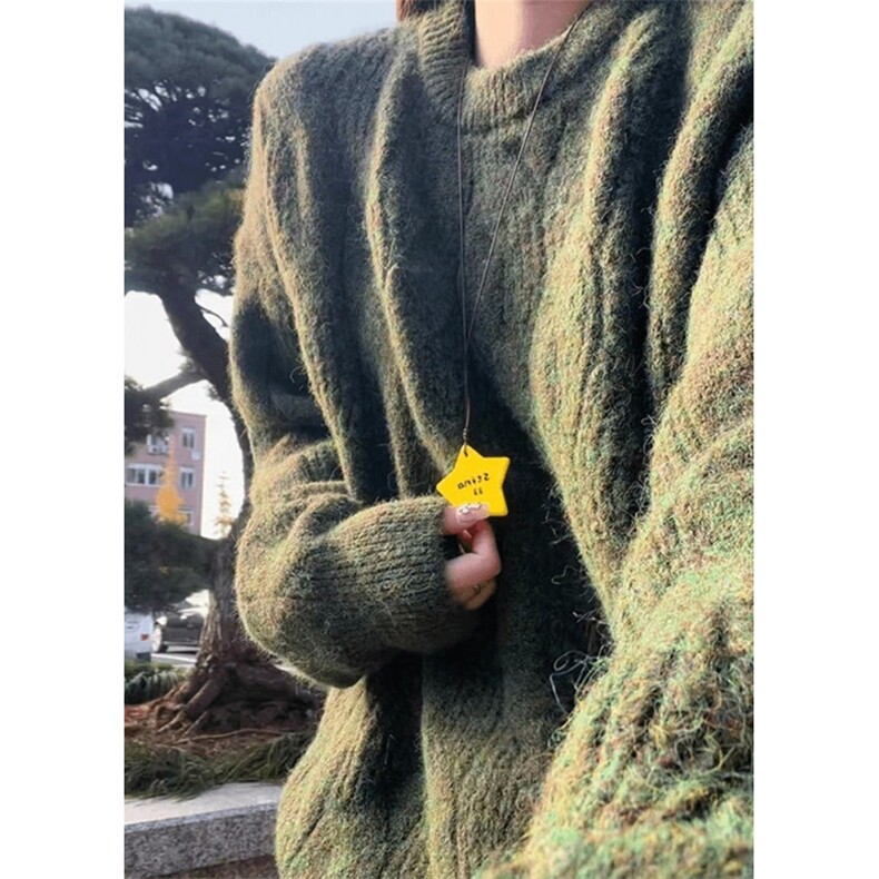 肌理感绞花针织衫男款秋冬圆领套头毛衣内搭长袖打底衫 MZ19图片